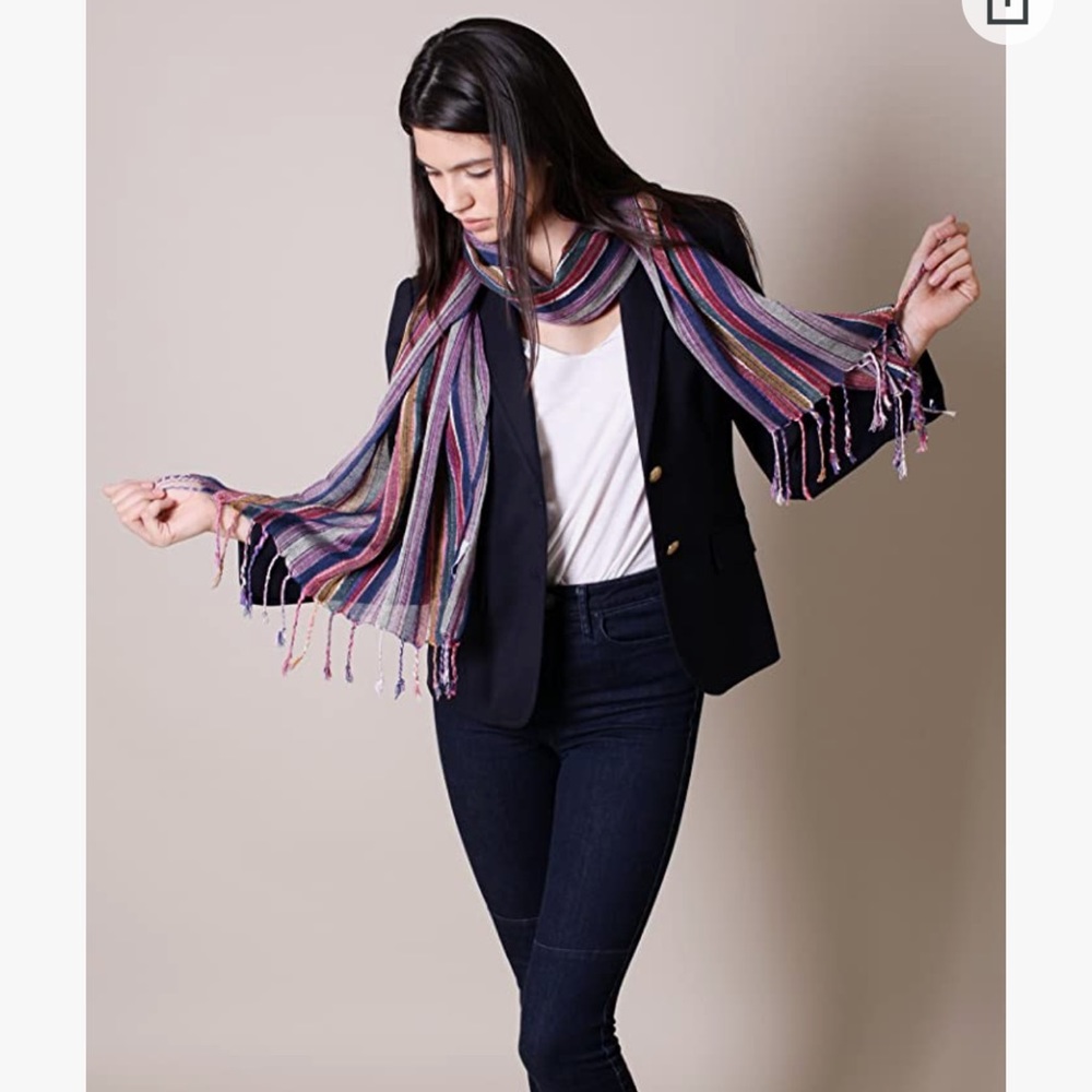 New Guess Marciano Multicolored Metallic long Scarf $98